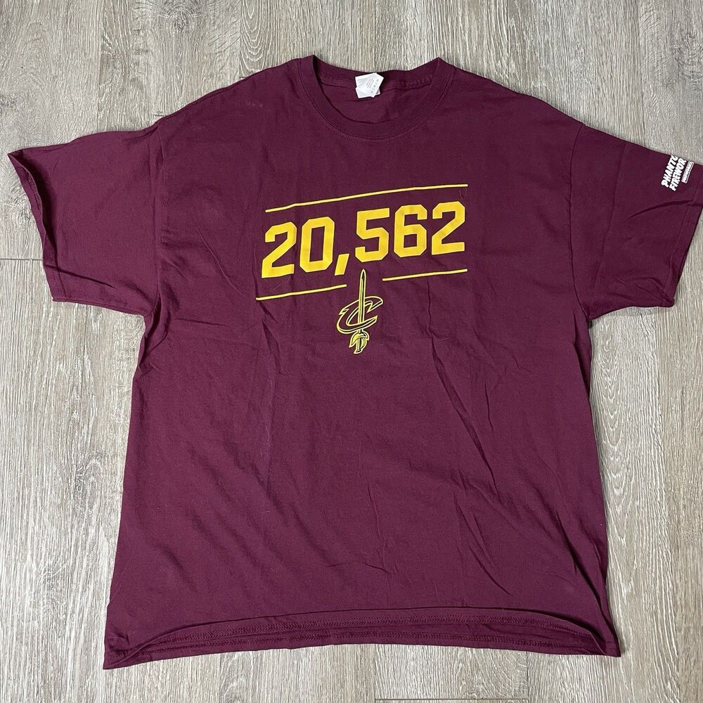 Cleveland Cavaliers Shirt Mens Sz XL Wine Gold 20,562 All In Sponsor Tee T-Shirt